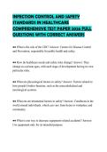 INFECTION CONTROL AND SAFETY STANDARDS IN HEALTHCARE COMPREHENSIVE TEST PAPER 2026 FULL QUESTIONS WITH CORRECT ANSWER