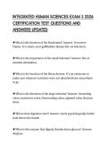 INTEGRATED HUMAN SCIENCES EXAM 3 2026 CERTIFICATION TEST QUESTIONS AND ANSWERS UPDATED