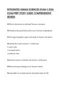 INTEGRATED HUMAN SCIENCES EXAM 3 2026 EXAM PREP STUDY GUIDE COMPREHENSIVE REVIEW