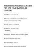 INTEGRATED HUMAN SCIENCES EXAM 3 2026 TEST PAPER SOLVED QUESTIONS AND SOLUTIONS
