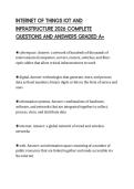 INTERNET OF THINGS IOT AND INFRASTRUCTURE 2026 COMPLETE QUESTIONS AND ANSWERS GRADED A&plus;