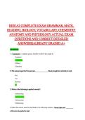 HESI A2 VERSION 3 COMPLETE EXAM GRAMMAR&comma; MATH&comma; READING&comma; BIOLOGY&comma; VOCABULARY&comma; CHEMISTRY ANATOMY AND PHYSIOLOGY ACTUAL EXAM 2026 PRACTICE QUESTIONS AND 100&percnt; VERIFIED ANSWERS LATEST VERSION &lpar;PASS GUARANTEE&rpar;