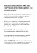 INTRODUCTION TO BIOLOGY GUIDE 2026 CERTIFICATION REVIEW TEST QUESTIONS AND ANSWERS UPDATED