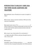 INTRODUCTION TO BIOLOGY GUIDE 2026 TEST PAPER SOLVED QUESTIONS AND SOLUTIONS