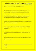 FOOD MANAGER EXAM QUESTIONS AND ANSWERS 2026