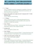 IPC A 610 FINAL TEST 2026 QUESTIONS WITH CORRECT ANSWERS GRADED A&plus;