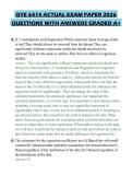 ISYE 6414 ACTUAL EXAM PAPER 2026 QUESTIONS WITH ANSWERS GRADED A&plus;