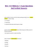BLG 144 Midterm 1 Exam Questions And Verified Answers
