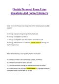 Florida Personal Lines Exam Questions And Correct Answers