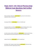 Regis Nu641 ADV Clinical Pharmacology Midterm Exam Questions And Verified Answers