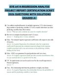 ISYE 6414-REGRESSION ANALYSIS PROJECT REPORT CERTIFICATION SCRIPT 2026 QUESTIONS WITH SOLUTIONS GRADED A&plus;
