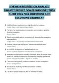 ISYE 6414-REGRESSION ANALYSIS PROJECT REPORT COMPREHENSIVE STUDY GUIDE 2026 FULL QUESTIONS AND SOLUTIONS GRADED A&plus;