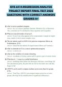 ISYE 6414-REGRESSION ANALYSIS PROJECT REPORT FINAL TEST 2026 QUESTIONS WITH CORRECT ANSWERS GRADED A&plus;