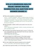 ISYE 6414-REGRESSION ANALYSIS PROJECT REPORT PRACTICE EXAMINATION 2026 QUESTIONS WITH ANSWERS GRADED A&plus;