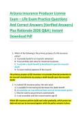 Arizona Insurance Producer License  Exam &ndash; Life Exam Practice Questions  And Correct Answers &lpar;Verified Answers&rpar;  Plus Rationale 2026 Q&A&vert; Instant  Download Pdf  