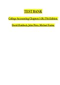 TEST BANK  College Accounting Chapters 1-30&comma; 17th Edition  David Haddock&comma; John Price&comma; Michael Farina