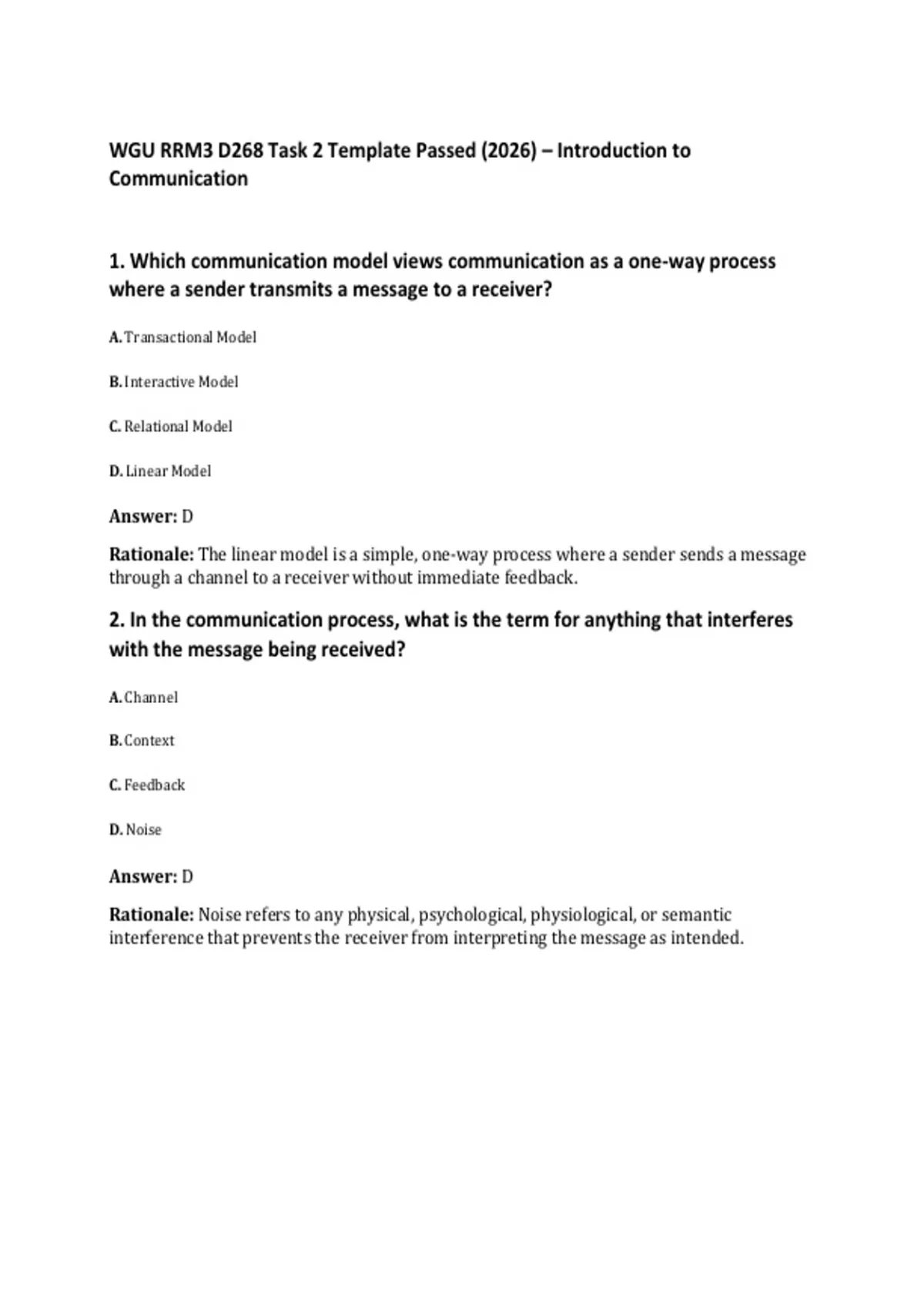 Wgu Rhm3 Task 2 WGU RRM3 D268 Task 2 Template Passed (2026) – Introduction to ...