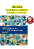 TEST BANK  Dynamic Business Law&comma; 6th Edition  By Nancy Kubasek Chapters 1 - 52 