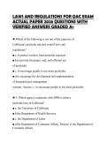 LAWS AND REGULATIONS FOR QAC EXAM ACTUAL PAPER 2026 QUESTIONS WITH VERIFIED ANSWERS GRADED A&plus;
