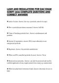 LAWS AND REGULATIONS FOR QAC EXAM SCRIPT 2026 COMPLETE QUESTIONS AND CORRECT ANSWERS