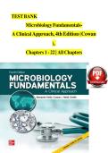 &ast;Test Bank for Microbiology Fundamentals&colon; A Clinical Approach 4th Edition by Cowan &ndash; Complete Chapters 1-22&ast;
