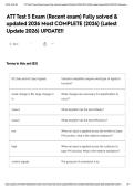 ATT Test 5 Exam &lpar;Recent exam&rpar; Fully solved & updated 2026 Most COMPLETE &lpar;2026&rpar; &lpar;Latest Update 2026&rpar; UPDATE&excl;&excl;