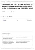 Certification Class 3 HLT TN EXAM Questions and Answers &lpar;Verified Answers&rpar; Study Guide &lpar;latest version verified for accuracy&rpar; &vert; 20252026 Latest&excl;&excl;