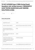 TN HLT LICENSE Exam &vert;&vert; 2026 &lpar;Actual Exam&rpar; Questions with verified Answers &vert; FREQUENTLY MOST TESTED QUESTIONS AND VERIFIED SOLUTIONS &commat; 2026