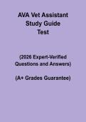 AVA Veterinary Assistant Study Guide 2026 &vert; Certification Exam Prep&comma; Practice Questions & Review Notes