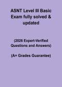 ASNT Level III Basic Exam 2026 &vert; Fully Solved Questions & Updated Certification Prep PDF