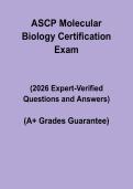ASCP Molecular Biology Certification Exam 2026 &vert; Practice Questions&comma; Study Guide & Verified Answers PDF