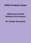 APEA Predictor Final Exam 2026 &vert; Verified Questions & Answers Nurse Practitioner Practice Test PDF