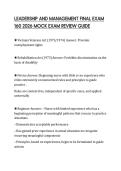 LEADERSHIP AND MANAGEMENT FINAL EXAM 160 2026 MOCK EXAM REVIEW GUIDE
