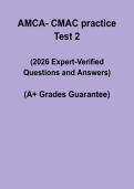 AMCA CMAC Practice Test 2 &lpar;2026&rpar; &vert; Certified Medical Administrative Assistant Exam Prep PDF