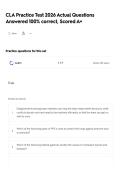 CLA Practice Test 2026 Actual Questions Answered 100&percnt; correct&comma; Scored A&plus;