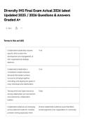 Diversity IHS Final Exam Actual 2026 latest Updated 2025 &sol; 2026 Questions & Answers Graded A&plus;