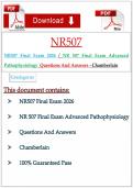 NR507 Advanced Pathophysiology &lpar;NR 507&rpar; Chamberlain University 2026 Final Exam Questions and Answers Comprehensive Exam Preparation Material