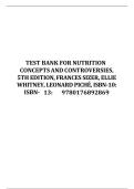 Test Bank for Nutrition Concepts and Controversies 5th Edition Sizer&comma; Whitney&comma; Pich Latest 2026&ndash;2027 Updated&period; Verified Questions and Answers Covering All Chapters and Key Nutrition Topics&period; Complete Practice Resource for Exam Preparation and Academic Succe