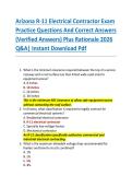 Arizona R-11 Electrical Contractor Exam  Practice Questions And Correct Answers  &lpar;Verified Answers&rpar; Plus Rationale 2026  Q&A&vert; Instant Download Pdf  