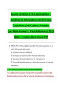 Guam Uniform CPA Examination &ndash;  Auditing & Attestation &lpar;AUD&rpar; Exam  Questions and Correct Answers  &lpar;Verified Answers&rpar; Plus Rationales 2026  Q&A &vert; Instant Download Pdf