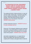 SLP PRAXIS PRACTICE FINAL EXAM NEWEST  2026&sol;2027 COMPLETE 190 QUESTIONS AND  CORRECT DETAILED ANSWERS&vert;&vert; VERIFIED  EXAM&excl;&excl;&excl;&lpar;VERIFIED ANSWERS&rpar; &vert;ALREADY GRADED  A&plus;&vert;&vert;NEWEST EXAM&excl;&excl;&excl;