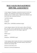 WGU SALES MANAGEMENT  D099 PRE-ASSESSMENT QUESTIONS AND ANSWERS 2026 