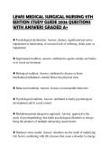 LEWIS MEDICAL SURGICAL NURSING 11TH EDITION STUDY GUIDE 2026 QUESTIONS WITH ANSWERS GRADED A&plus;