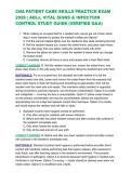 CNA PATIENT CARE SKILLS PRACTICE EXAM 2026 &vert; ADLs&comma; VITAL SIGNS & INFECTION CONTROL STUDY GUIDE &lpar;VERIFIED Q&A&rpar;
