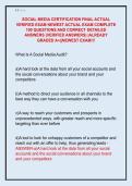 SOCIAL MEDIA CERTIFICATION FINAL ACTUAL  VERIFIED EXAM NEWEST ACTUAL EXAM COMPLETE  100 QUESTIONS AND CORRECT DETAILED  ANSWERS &lpar;VERIFIED ANSWERS&rpar; &vert;ALREADY  GRADED A&plus;&vert;&vert;NEWEST EXAM&excl;&excl;&excl; 