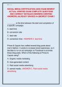 SOCIAL MEDIA CERTIFICATION &lpar;ADD&rpar; EXAM NEWEST  ACTUAL VERIFIED EXAM COMPLETE QUESTIONS  AND CORRECT DETAILED ANSWERS &lpar;VERIFIED  ANSWERS&rpar; &vert;ALREADY GRADED A&plus;&vert;&vert;NEWEST EXAM&excl;&excl;&excl; 