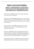 MSSC CLT EXAM TERMS &sol;  MSSC CERTIFIED LOGISTICS  TECHNICIAN TERMINILOGY QUESTIONS AND ANSWERS 2026   