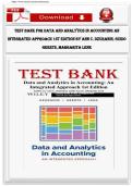 Test Bank for Data and Analytics in Accounting&colon; An Integrated Approach&comma; 1st Edition by Ann C&period; Dzuranin&comma; Guido Geerts&comma; and Margarita Lenk provides a comprehensive collection of chapter-by-chapter questions with verified correct answers&comma; fully updated for 2