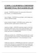 CCRM &lpar; CALIFORNIA CERTIFIED  RESIDENTIAL MANAGER&rpar; EXAM QUESTIONS AND ANSWERS 2026 