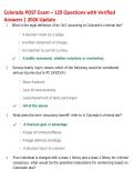 Colorado POST Exam &ndash; 129 Questions with Verified  Answers &vert; 2026 Update